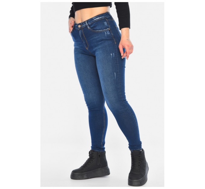 Джинси жіночі скінні темно-синього кольору 196241L