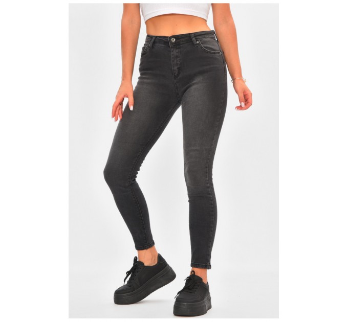 Джинсы женские скинные темно-серого цвета 196266L