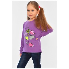 Лонгслів дитячий для дівчинки фіолетового кольору 196540L