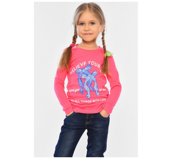 Лонгслів дитячий для дівчинки рожевого кольору 196544L