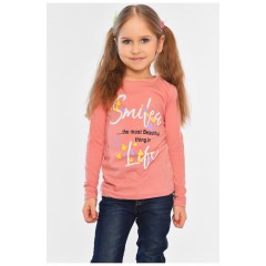 Лонгслів дитячий для дівчинки пудрового кольору 196546L
