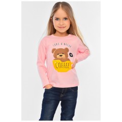 Лонгслів дитячий для дівчинки світло-рожевого кольору 196549L