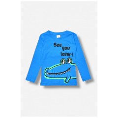 Лонгслив детский для мальчика синего цвета 196563L