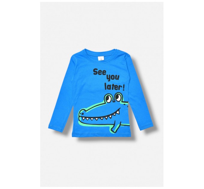 Лонгслив детский для мальчика синего цвета 196563L