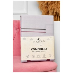 Комплект постільної білизни півтораспальний з принтом бузкового кольору 196776L