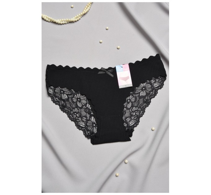 Труси жіночі однотонні чорного кольору 197031L