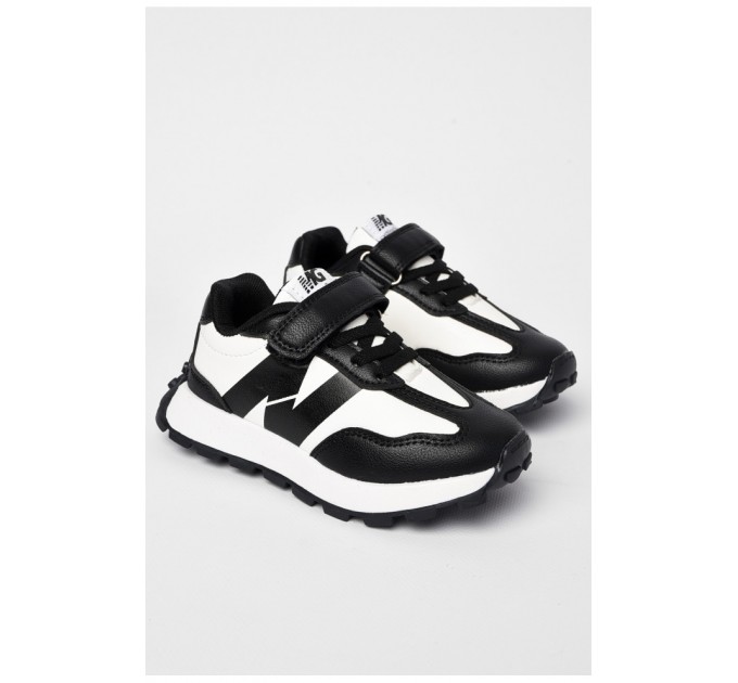 Кросівки дитячі чорно-білого на ліпучці 197423L