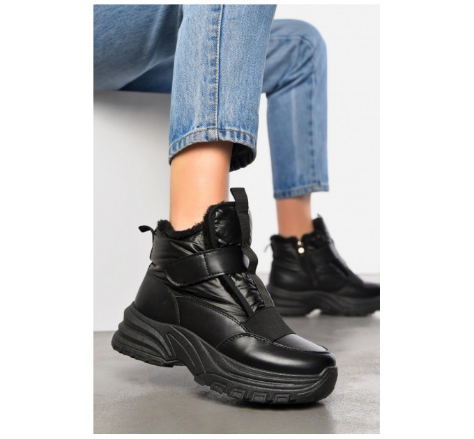 Ботинки женские зимние черного цвета 197566L