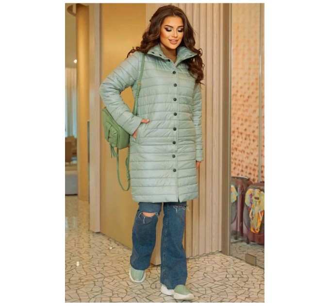 Пальто жіноче оливкового кольору 197722L