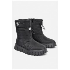 Дутики дитячі для дівчинки на флісі чорного кольору 197763L