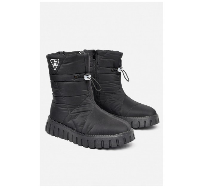 Дутики дитячі для дівчинки на флісі чорного кольору 197763L