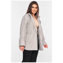 Пальто жіноче демісезонне сірого кольору 198395L