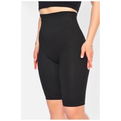 Велосипеди жіночі push-up в рубчик чорного кольору 198419L