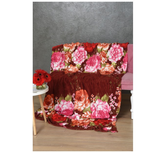 Плед красного цвета с принтом размер 200*220 198653L