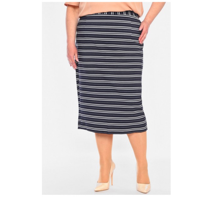 Спідниця жіноча напівботальна темно-синього кольору 199489L