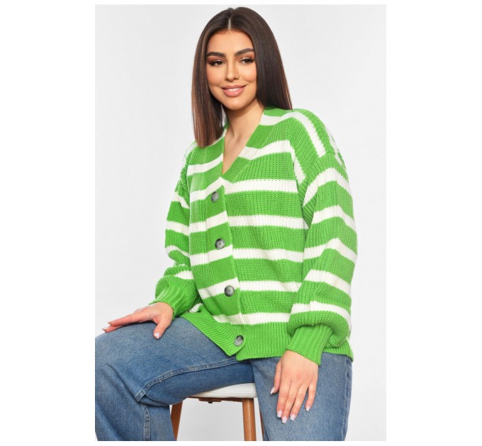 Кардиган жіночий зеленого кольору з принтом 199695L