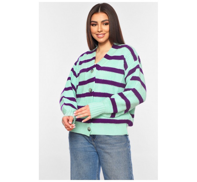 Кардиган женский мятного цвета с принтом 199696L.