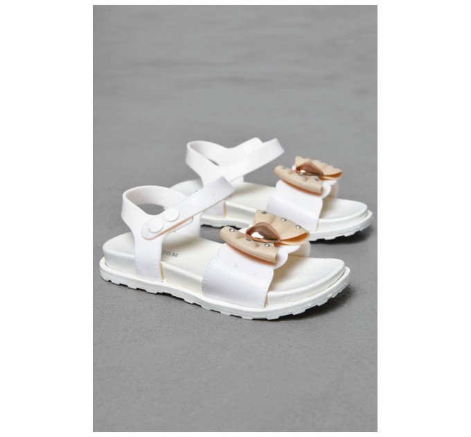 Детские босоножки для девочки белого цвета 200069L