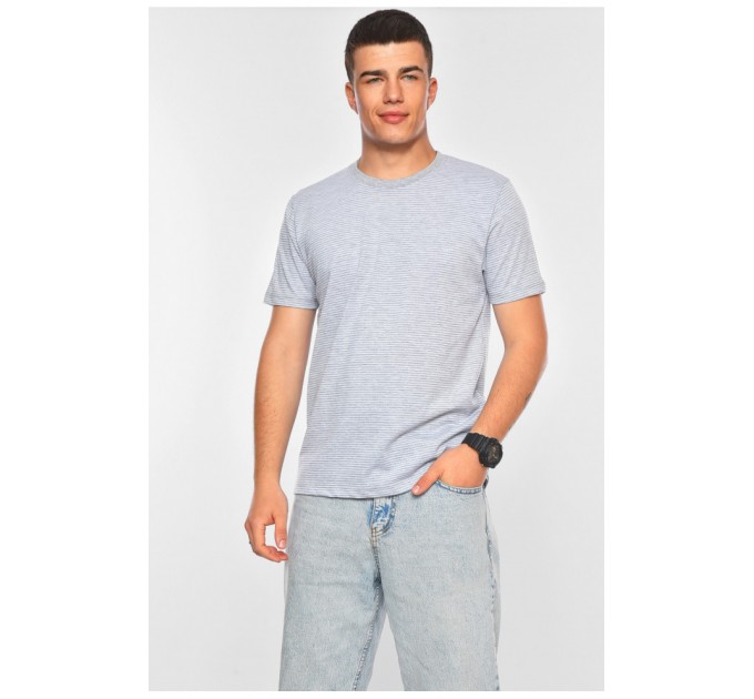 Футболка мужская полубатальная серого цвета 200116L