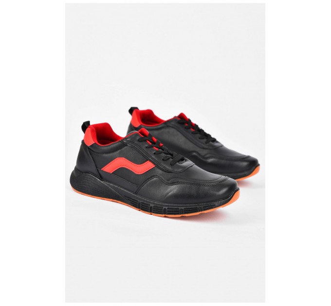 Кроссовки мужские черного цвета на шнуровке 200187L