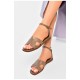 Босоніжки жіночі темно-бежевого кольору 200266L