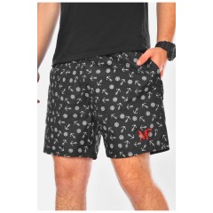 Мужские шорты черного цвета с принтом 200581L