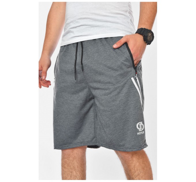 Мужские шорты однотонные темно-серого цвета 200673L