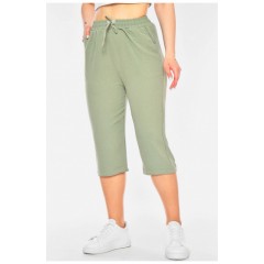 Бриджи женские полубатальные мятного цвета 201084L.