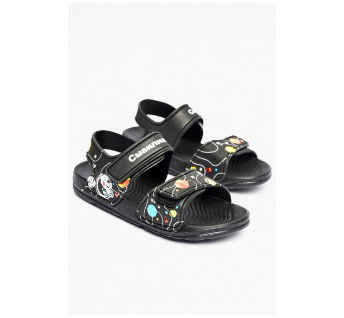 Сандалии детские для мальчика черного цвета 201141L