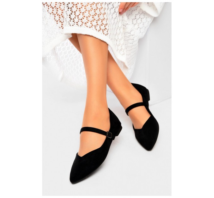 Балетки жіночі чорного кольору 201165L