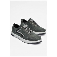 Кросівки чоловічі чорного кольору на шнурівці 201172L