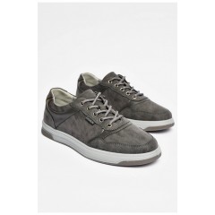 Кроссовки мужские серого цвета на шнуровке 201173L