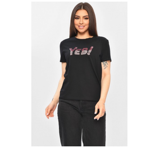 Футболка жіноча чорного кольору 201224L