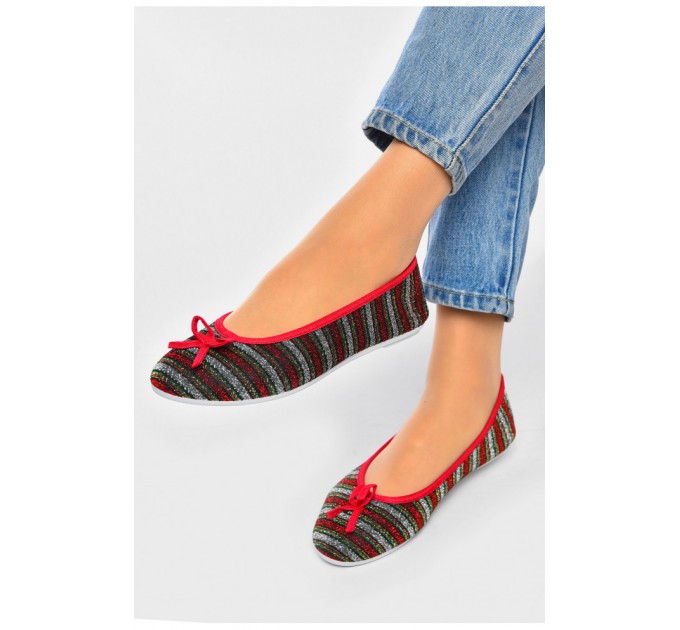 Мокасини жіночі бордового кольору в різнокольорову смужку 201234L