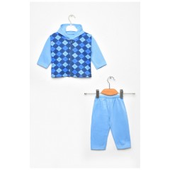 Костюм дитячий для хлопчика на флісі блакитного кольору 201612L