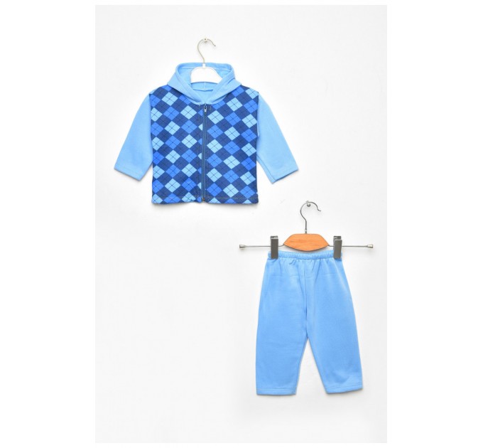 Костюм дитячий для хлопчика на флісі блакитного кольору 201612L