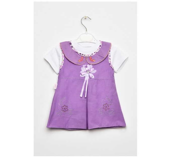 Сарафан+футболка детские для девочки лилового цвета 201675L