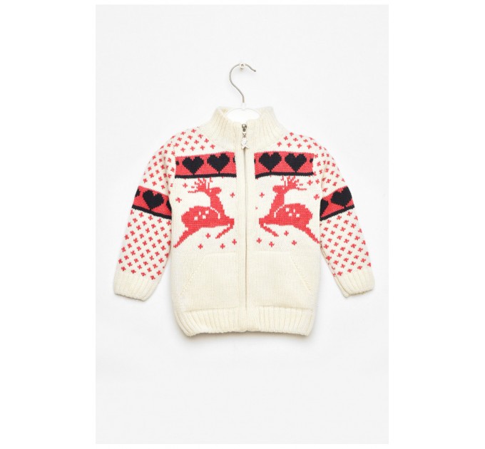 Кофта дитяча для дівчинки молочного кольору з принтом 201703L