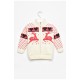 Кофта дитяча для дівчинки молочного кольору з принтом 201703L