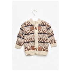 Кофта детская для мальчика бежевого цвета с принтом 201708L