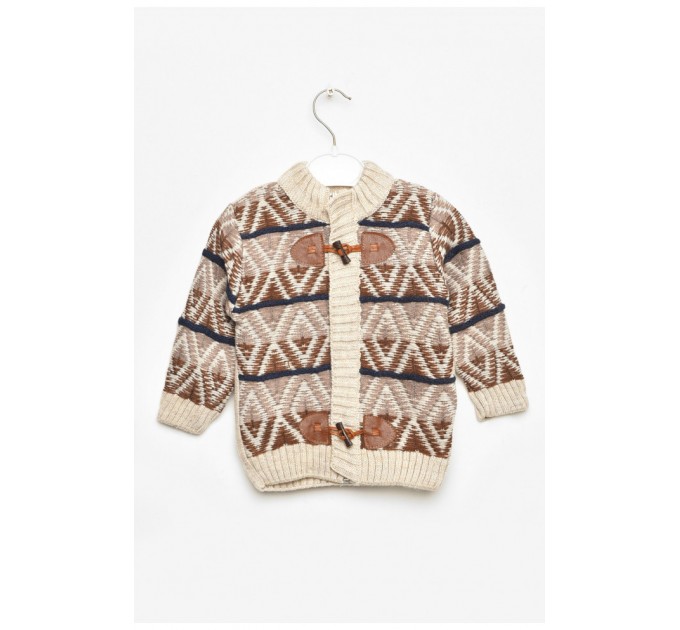 Кофта детская для мальчика бежевого цвета с принтом 201708L