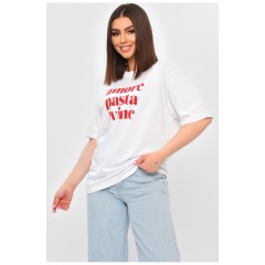Футболка жіноча білого кольору з принтом 201819L