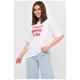 Футболка жіноча білого кольору з принтом 201819L