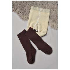 Колготи дитячі махрові для дівчинки бежевого кольору 202011L