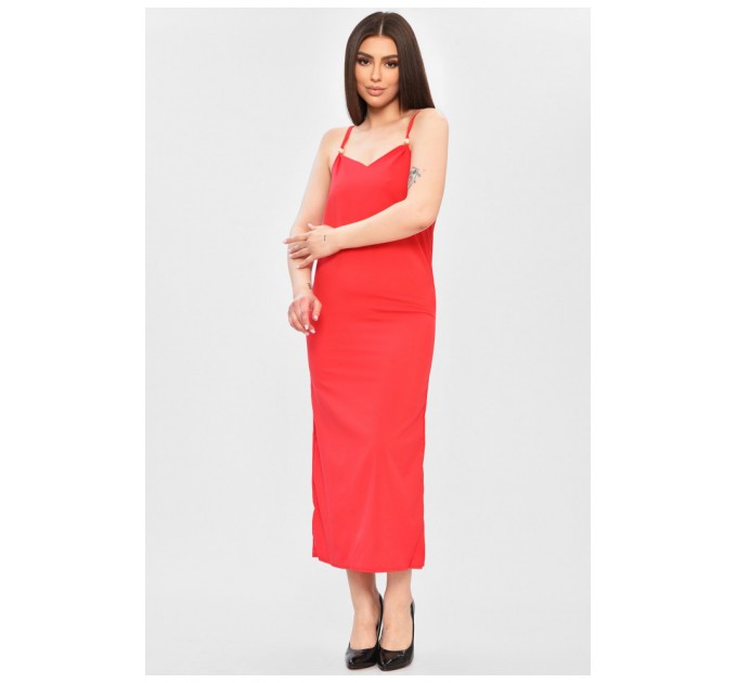 Сарафан жіночий однотонний світло-червоного кольору 202089L