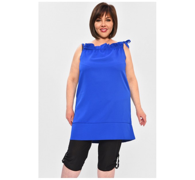 Блуза женская полуботальная синего цвета 202172L