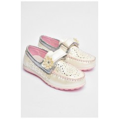 Мокасини дитячі для дівчинки білого кольору 202341L