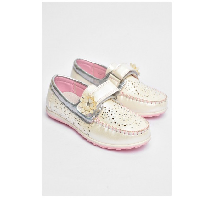 Мокасини дитячі для дівчинки білого кольору 202341L