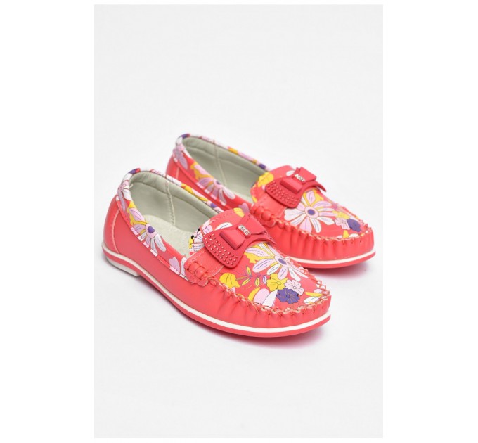 Мокасини дитячі для дівчинки коралового кольору 202343L