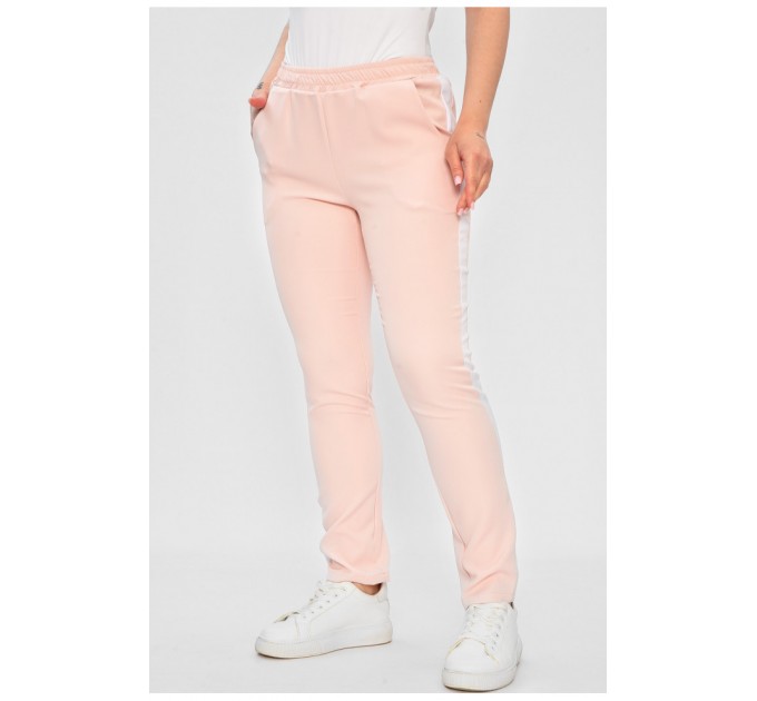 Штани жіночі однотонні світло-бежевого кольору 202567L